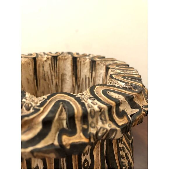 Vintage NEW ZEALAND MAMUKA NATURAL PONGA WOOD TREE FERN ART VASE - Picture 9 of 15